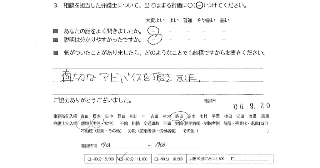 お客様の声（ご相談者の声）評判・口コミ